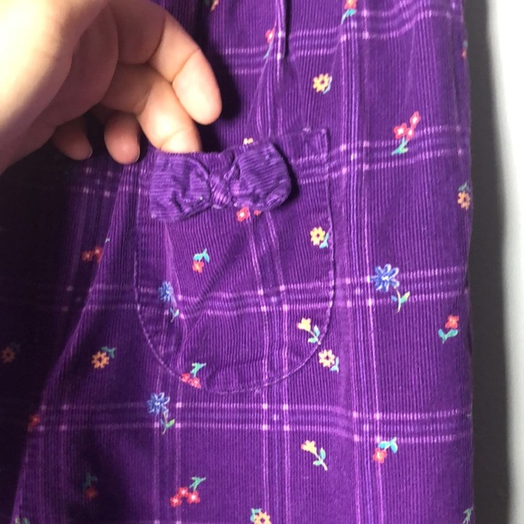 Vintage Corduroy Overalls Toddler 24 Months All Mine Purple Floral Bubble Jumper - Picture 4 of 12